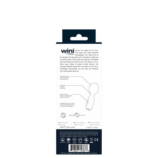 "Wini Rechargeable Mini Wand - Black VI-W0208"