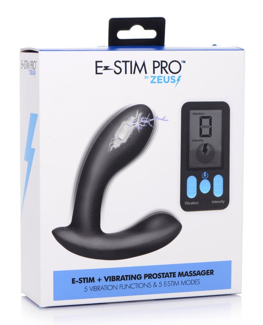"E-Stim and Vibrating Prostate Massager - Black ZE-AG663"