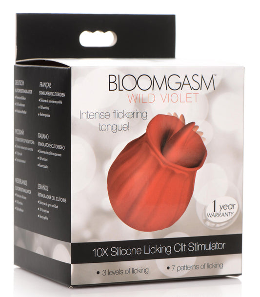 "Bloomgasm - Wild Violet 10x Licking Clit Stimulator - Red INM-AG918"