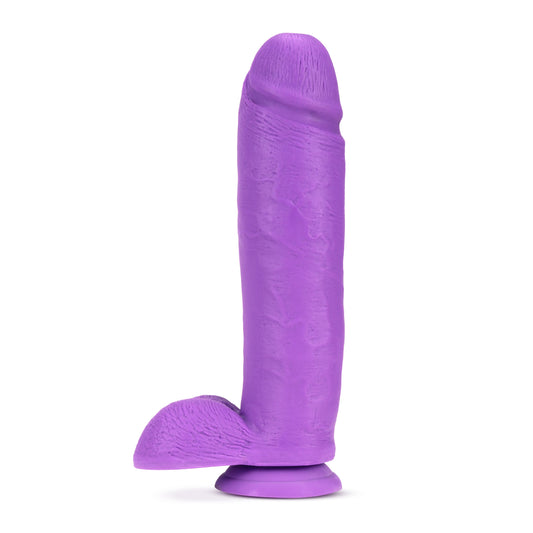 "Neo Elite - 10 Inch Silicone Dual Density Cock with Balls - Neon Purple BL-26411"
