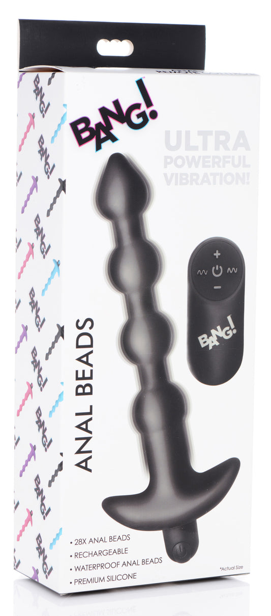 "Bang - Vibrating Silicone Anal Beads and Remote Black BNG-AG614-BLK"