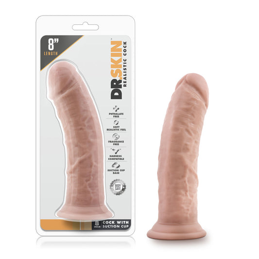 "Dr. Skin - 8 Inch Cock W / Suction Cup - Vanilla BL-12803"