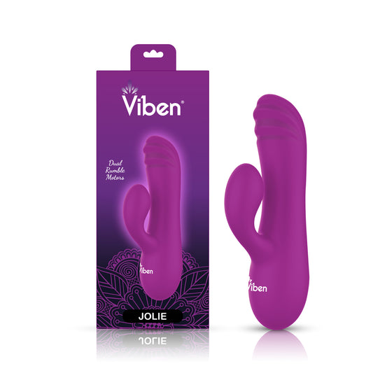 "Jolie Mini Pleasure Ridges Rabbit Vibe - Berry VB-75028"