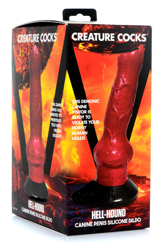 "Hell-Hound - Canine Penis Silicone Dildo - Red CC-AG874-RED"