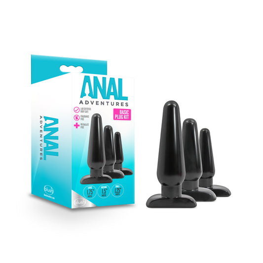 "Anal Adventures - Basic Plug Kit - Black BL-386915"