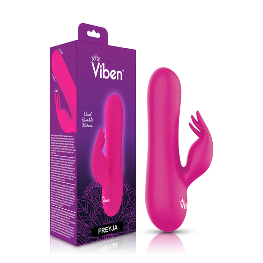"Freyja Mini Triple Ticklers Rabbit Vibe - Hot Pink VB-75029"