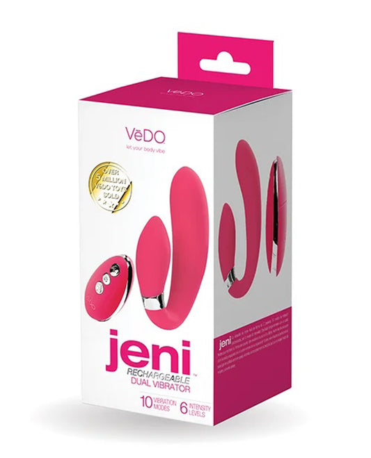 "Jeni C-Shaped Dual Motor Vibe With Remote - Pink VI-P2509"