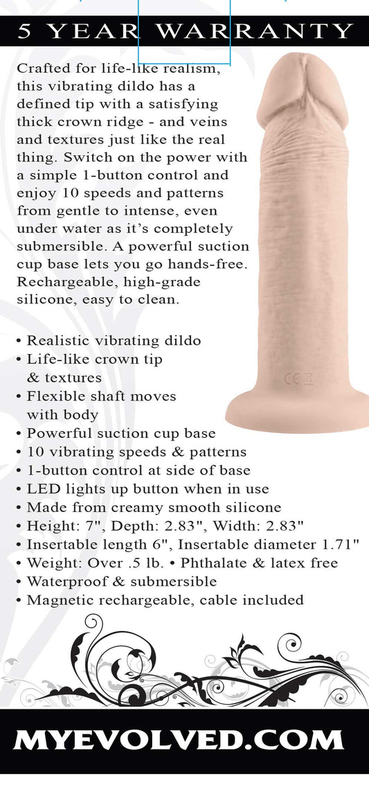 "6 Inch Girthy Vibrating Dong - Light EN-RD-2758-2"