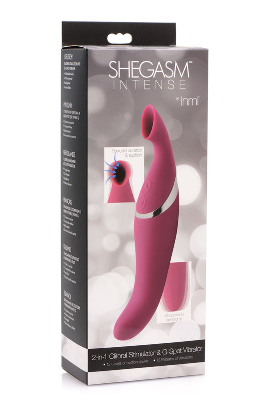 "Shegasm Intense 2 in 1 Clit Stimulator - Pink INM-AF599"