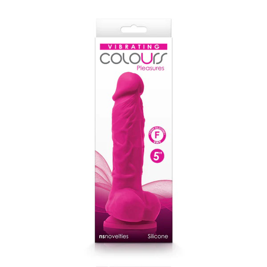 "Colours Pleasures Vibrating 5 Dildo - Pink NSN-0402-24"