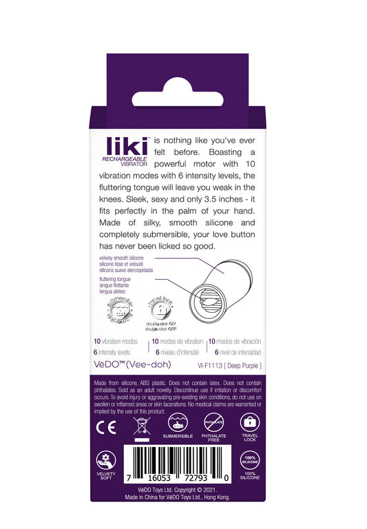 "Liki Rechargeable Flicker Vibe - Deep Purple VI-F1113"