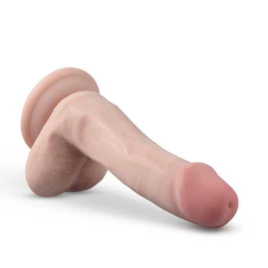 "Dr. Skin Plus - 6 Inch Posable Dildo With Balls - Vanilla BL-14903"