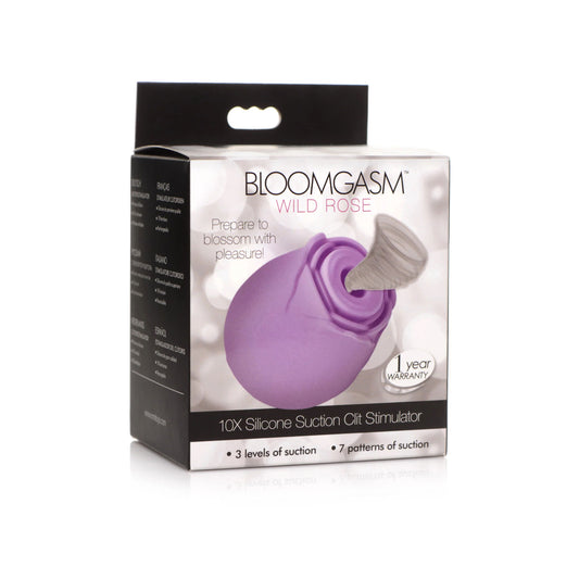 "Bloomgasm Wild Rose 10x Suction Clit Stimulator - Purple INM-AG871"