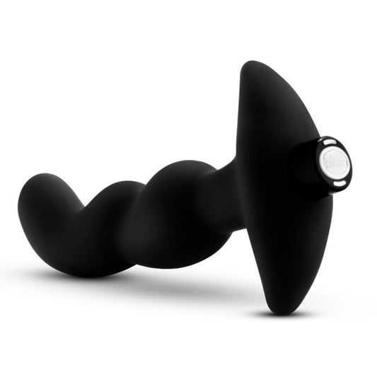 "Anal Adventures- Platinum - Silicone Vibrating Prostate Massager 03- Black BL-11635"
