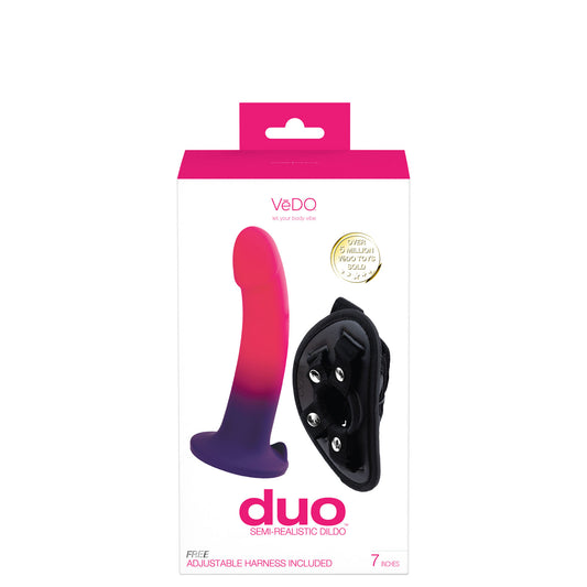"Duo Semi-Realistic Dildo With Harness - Pink/purple VI-A0209"