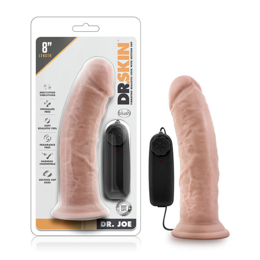 "Dr. Skin - Dr. Joe - 8 Inch Vibrating Cock With Suction Cup - Vanilla BL-13823"