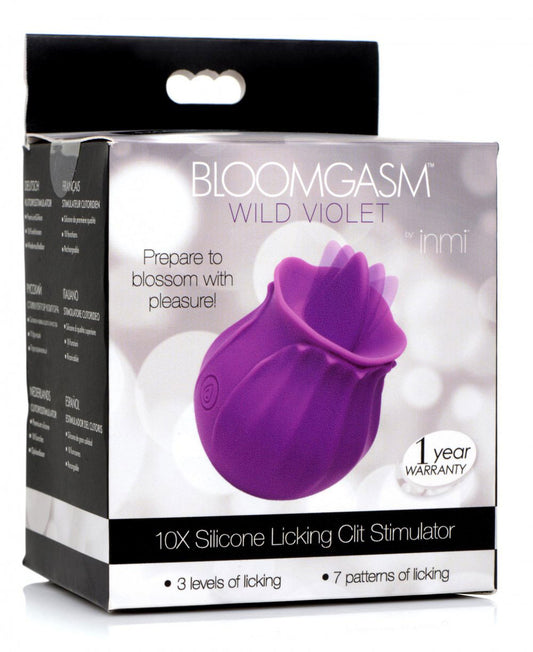 "Inmi - Bloomgasm Wild Violet Licking Silicone Stimulator - Violet INM-AG777"