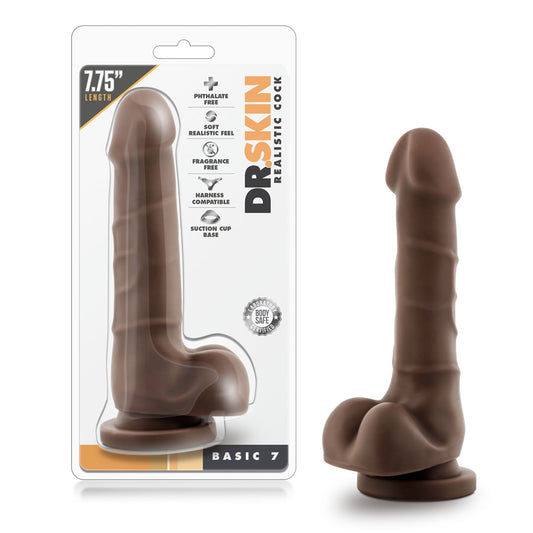 "Dr. Skin - Realistic Cock - Basic 7 - Chocolate BL-58116"