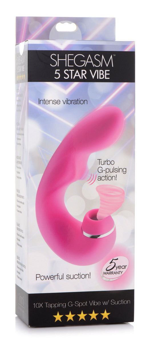 "Shegasm 5 Star 10x Tapping G-Spot Vibe With Suction - Pink INM-AG667PINK"