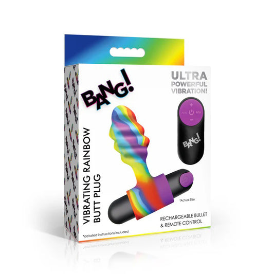 "Vibrating Rainbow Butt Plug BNG-AH708"