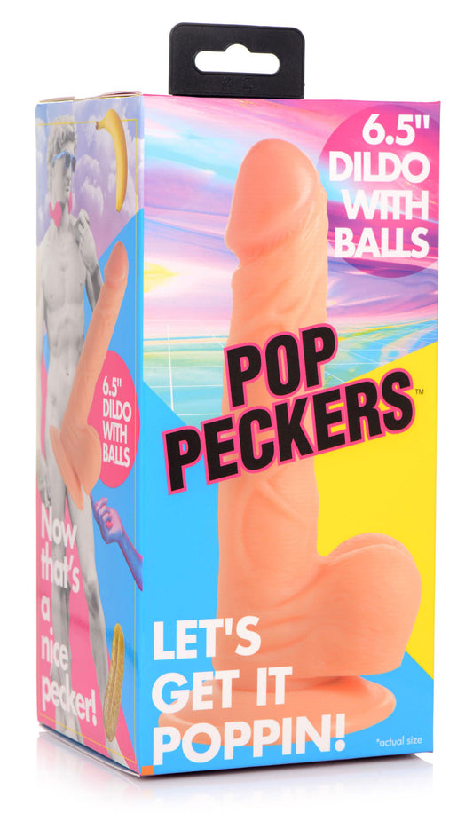 "Pop Pecker 6.5 Inch Dildo With Balls - Light POPP-AG766-LGH"