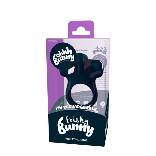 "Ohhh Bunny Frisky Bunny Vibrating Ring - Black Pearl BU-0104"