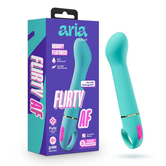 "Aria - Flirty Af 2.0 - Rechargeable Vibe - Teal BL-22922"