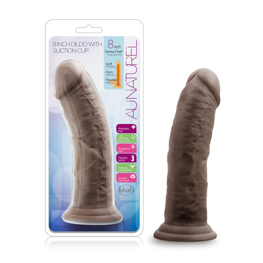 "Au Naturel - 8 Inch Dildo With Suction Cup - Chocolate BL-55806"