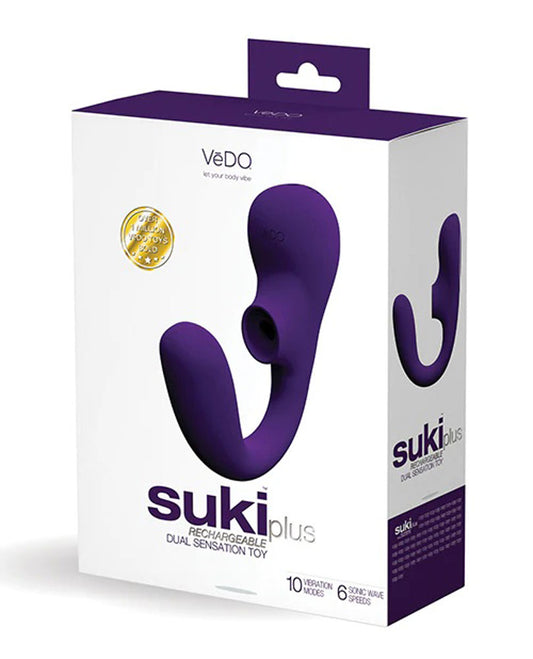 "Suki Plus Rechargeable Dual Sonic Vibe - Deep Purple VI-F1413"
