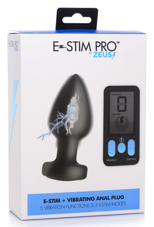 "E-Stim and Vibrating Anal Plug - Black ZE-AG665"