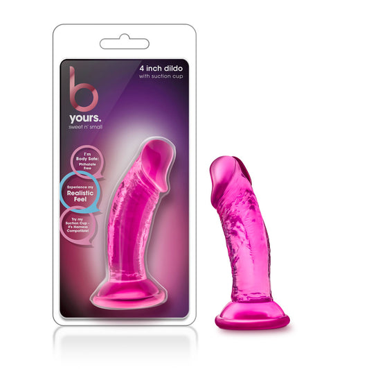 "B Yours - Sweet n' Small 4 Inch Dildo With Suction Cup - Pink BL-13620"