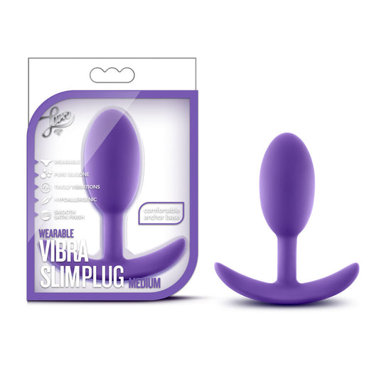 "Luxe - Wearable Vibra Slim Plug - Medium - Purple BL-11861"