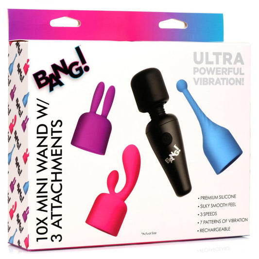 "Bang - 10x Mini Wand With 3 Attachments BNG-AH061"