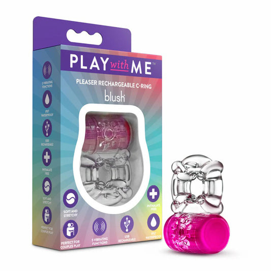 "Play With Me Pleaser Rechargeable C-Ring Pink BL-31610"