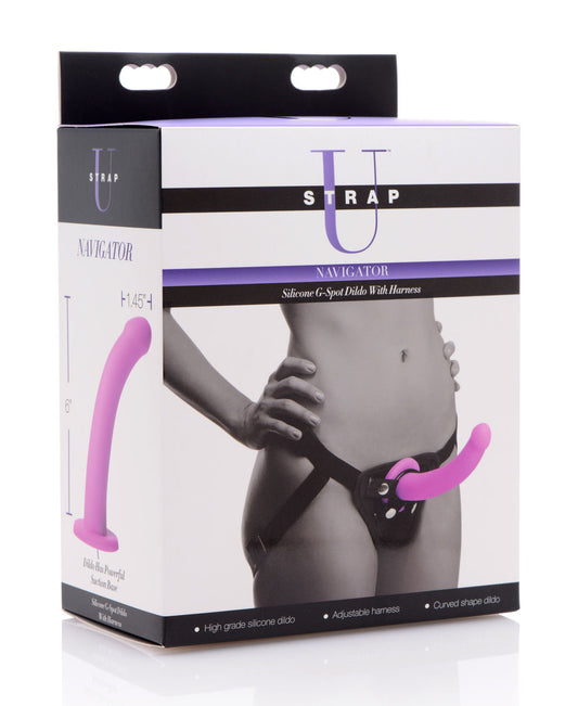 "Navigator Silicone G-Spot Dildo With Harness SU-AF216"