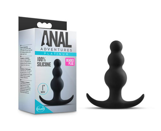 "Anal Adventures Platinum - Beaded Plug - Black BL-18515"