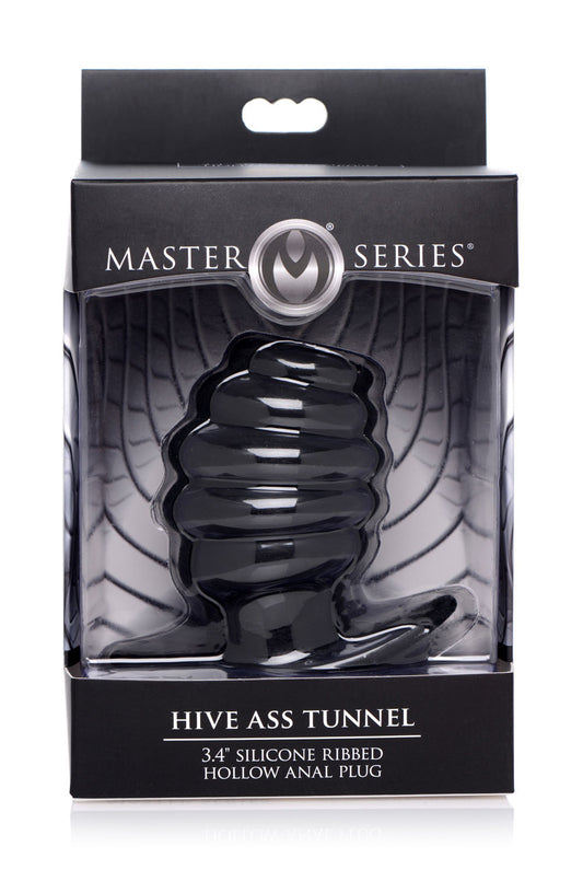 "Hive Ass Tunnel Silicone Ribbed Hollow Anal Plug - Medium MS-AF982-MEDIUM"