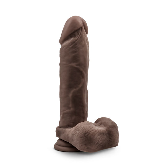 Au Natural - 9 Inch Dildo With Suction Cup - Chocolate