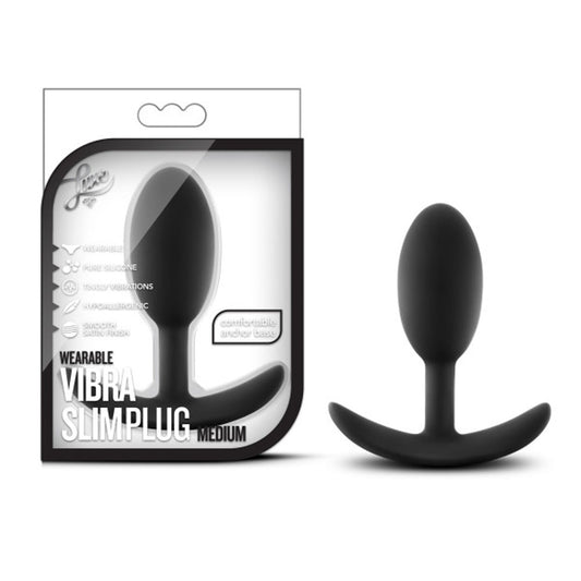 "Luxe - Wearable Vibra Slim Plug - Medium - Black BL-11865"