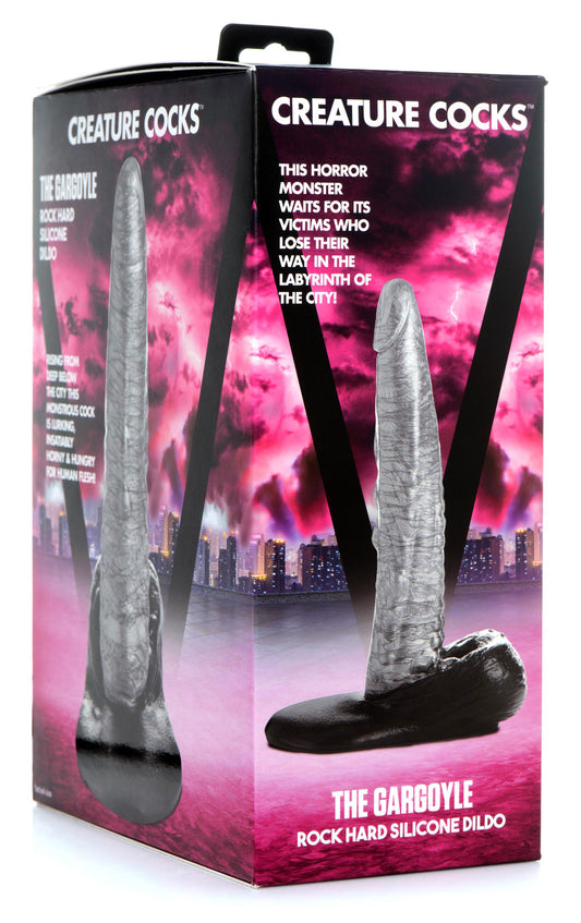 "The Gargoyle Rock Hard Silicone Dildo - Silver CC-AG875-SLV"
