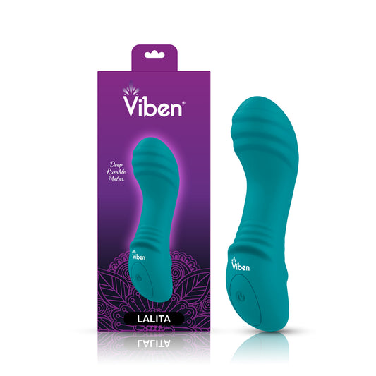 "Lalita Mini Pleasure Ridges G-Spot Vibe - Ocean VB-75027"