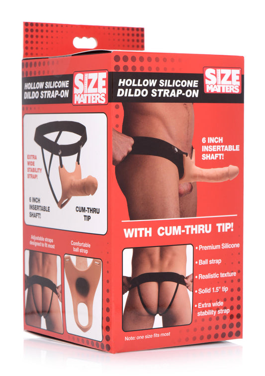 "Hollow Silicone Dildo Strap-on - Flesh SM-AG365-FLSH"