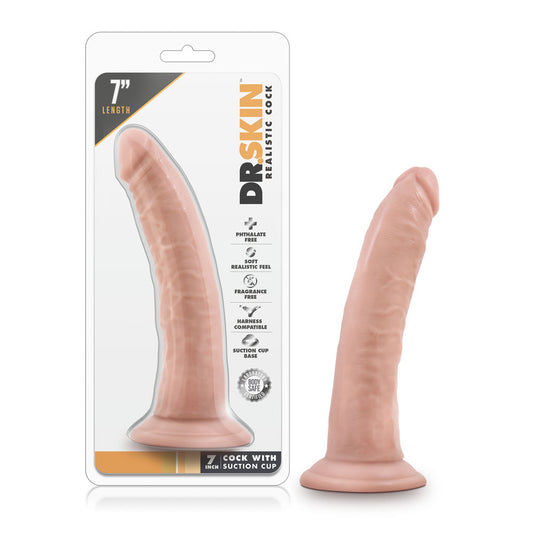 "Dr. Skin 7 Inch Cock W / Suction Cup - Vanilla BL-12703"