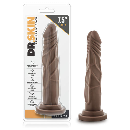 "Dr. Skin - Realistic Cock - Basic 7.5 - Chocolate BL-26116"