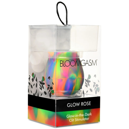 "Glow Rose Glow-in-the-Dark Rose Clit Stimulator - Rainbow INM-AH435"