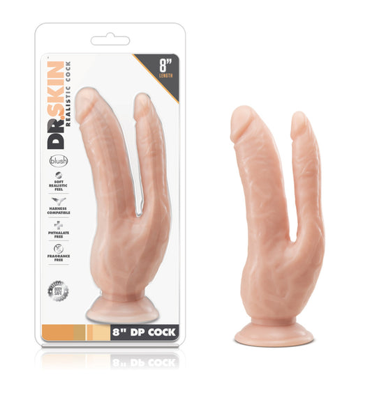 "Dr. Skin - 8 Inch Dp Cock - Vanilla BL-25103"