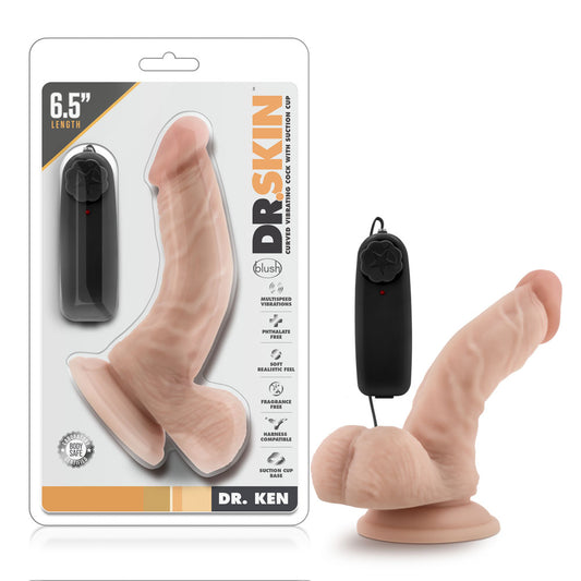"Dr. Skin - Dr. Ken - 6.5 Inch Vibrating Cock With Suction Cup - Vanilla BL-13483"