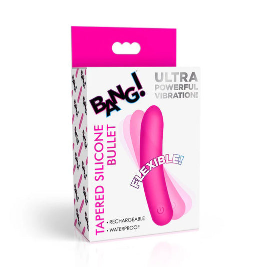 "Tapered Flexible Silicone Bullet - Pink BNG-AH718-PNK"