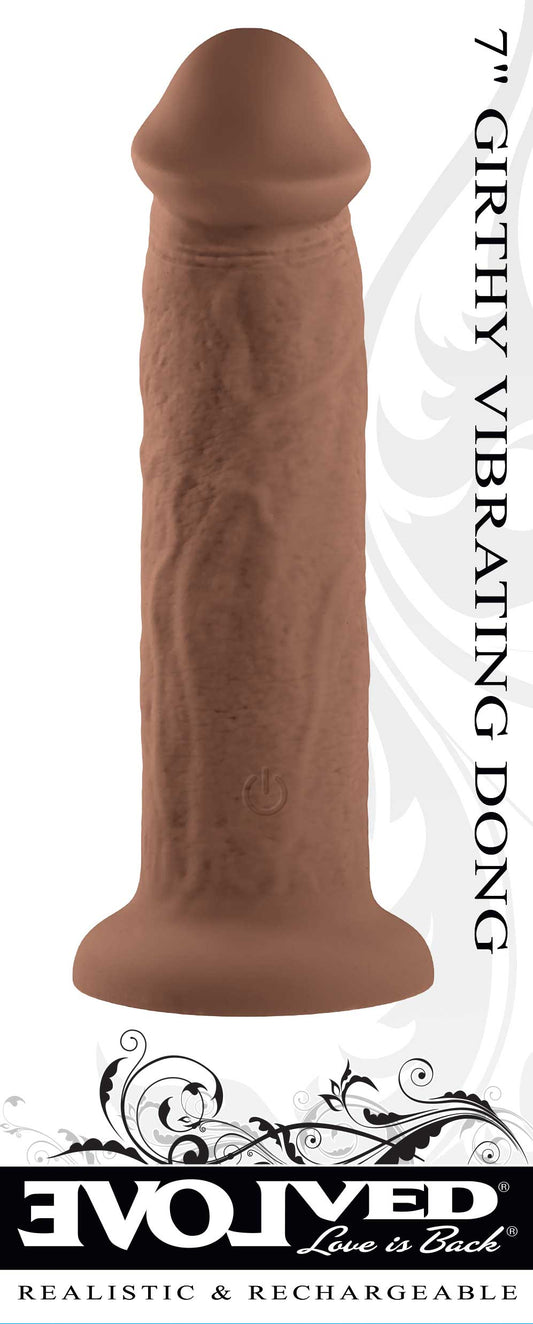 "7 Inch Girthy Vibrating Dong - Dark EN-RD-2741-2"