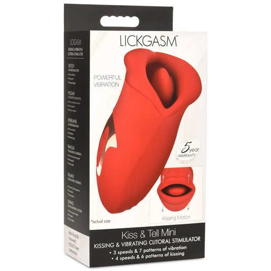 "Lickgasm Kiss and Tell Mini Kissing and Vibrating Clitoral Stimulator - Red INM-AH247"
